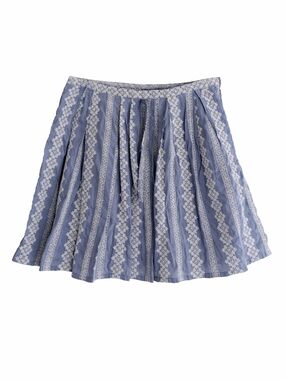 Band of Outsiders Womens Blue White Embroidered A-Line Mini Skirt Size 3 Small 6